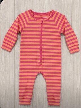 Mini Rodini Pink & Orange Striped One-Piece